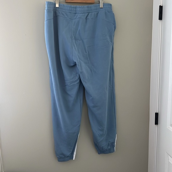 Puma Sky Blue Joggers with White Panels - Picture 2 of 9